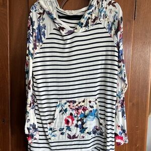 Floral Striped Women's Hoodie